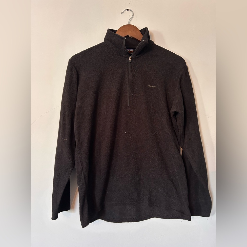 Vintage Men’s Patagonia Capilene 1/4 Zip Fleece Pullover Size Medium Black